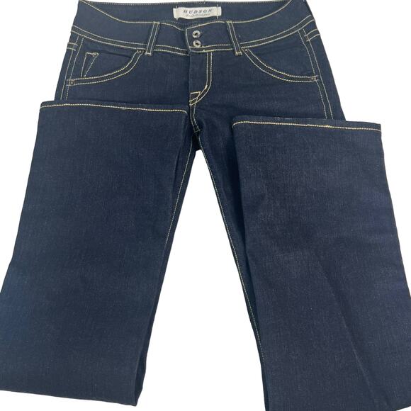 HUDSON Dark Wash Denim Blue Made in USA Jeans Cotton Snadex Stretch 107906 29 - Picture 1 of 16